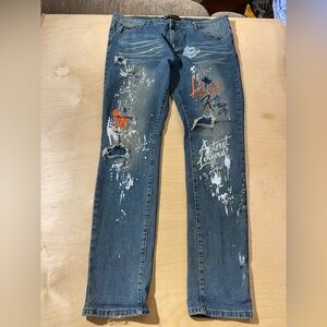 Switch Men's Blue Distressed Jeans 40 x 34 (LO)